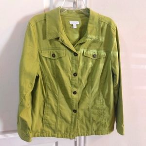 CHARTER CLUB Green Jacket Size 1X